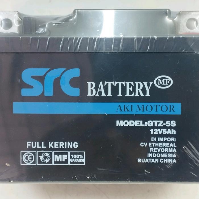 Aki Kering  SRC GTZ 5S 12V 5A. Mio , Supra x lama , Jupiter mx , Vega zr old , Revo