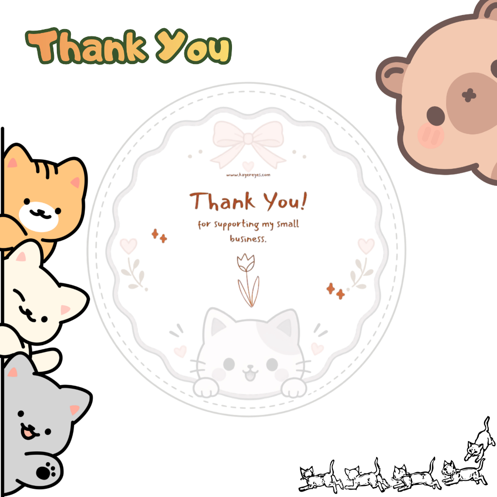 Alas Packing Thank You Custom Brand 8x8 cm | Kartu Ucapan Packing Olshop | Free Plastik OPP | Bisa C