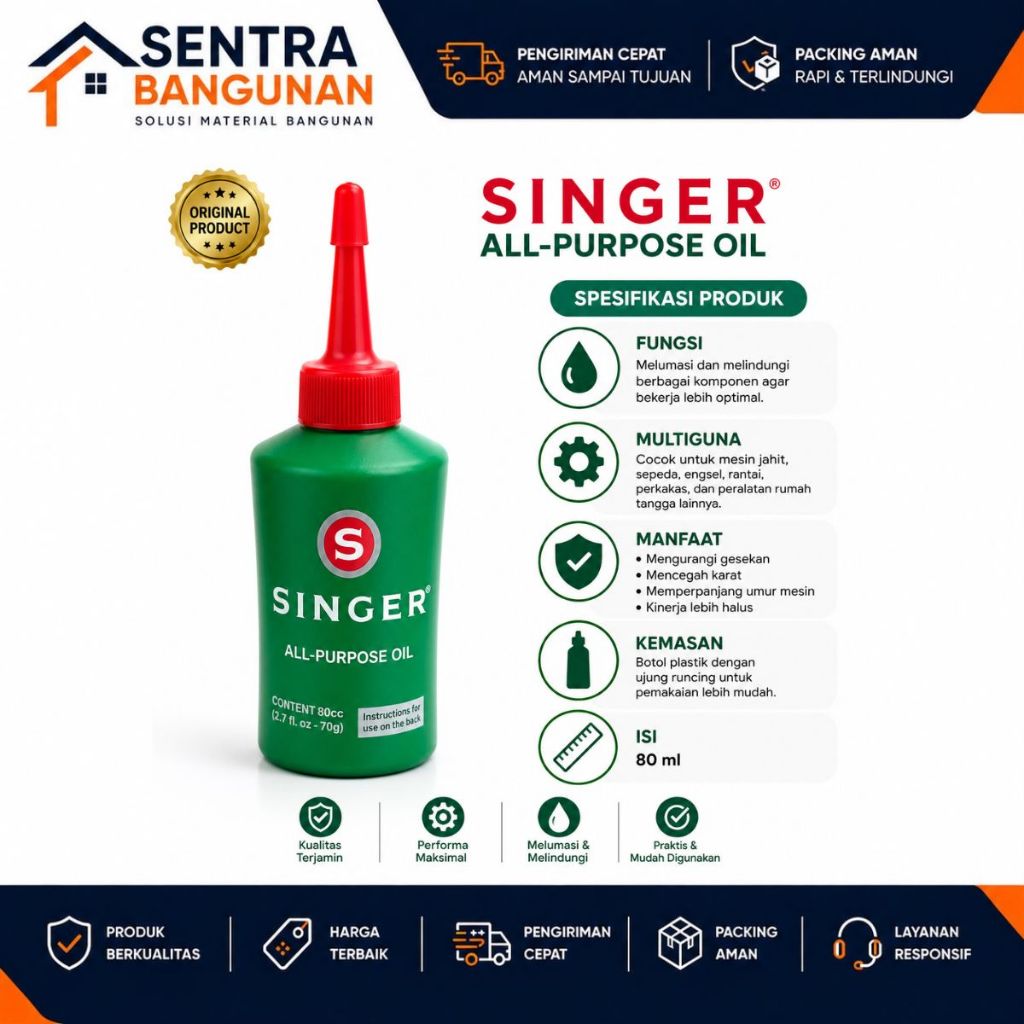Minyak Pelumas Mesin Jahit Merek SINGER / Oli Mesin Jahit SINGER