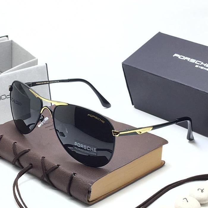 Kacamata Porsche Design / Sunglasses Fashion Pria Sporty 8722 Aviator Polarized Super Fullset Free C