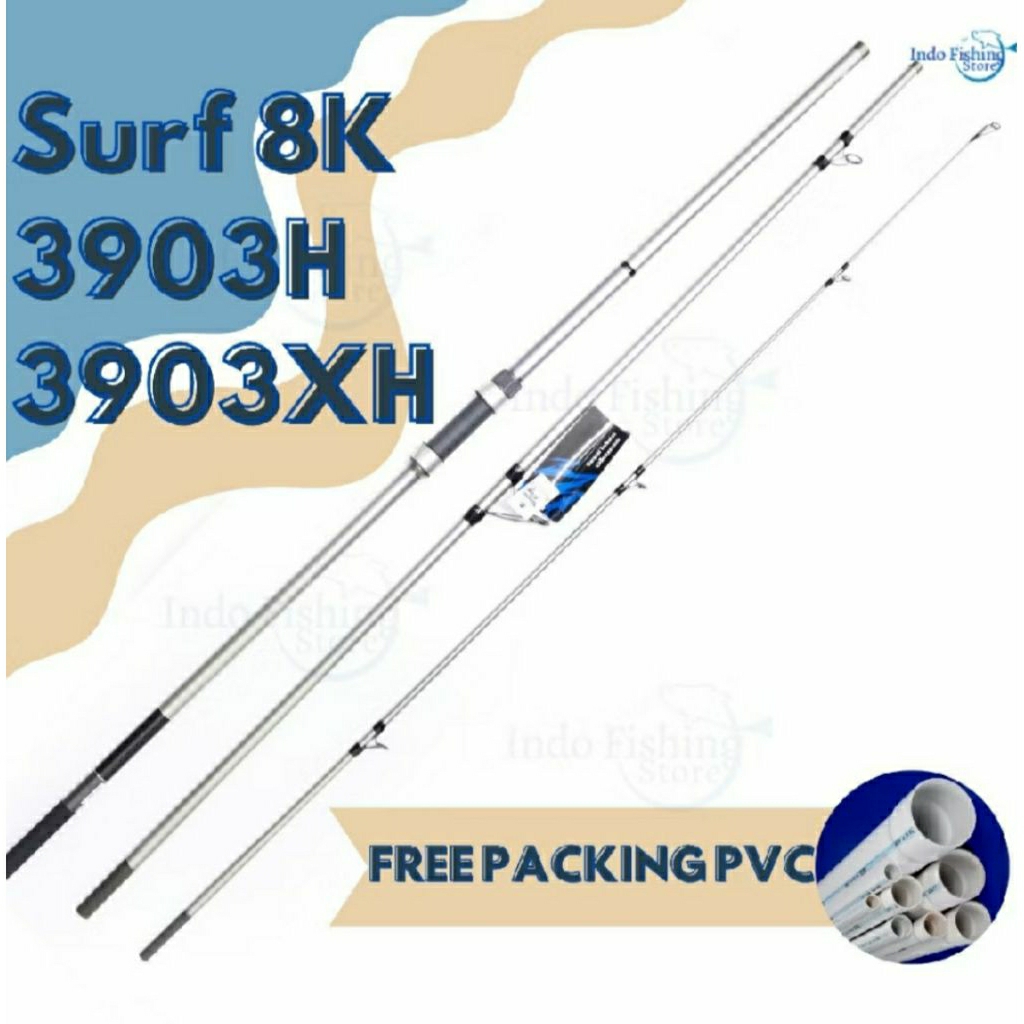 Joran Pasiran Surf Okuma Power Surf 8K 3903H dan 3903XH Mancing pinggir Pantai/pasiran 3 section