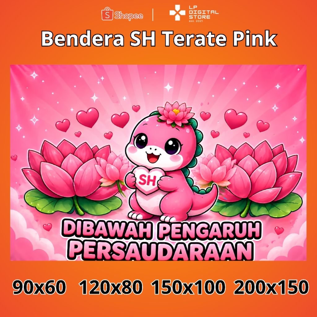 Bendera SH Terate Custom Tulisan Ukuran 90x60