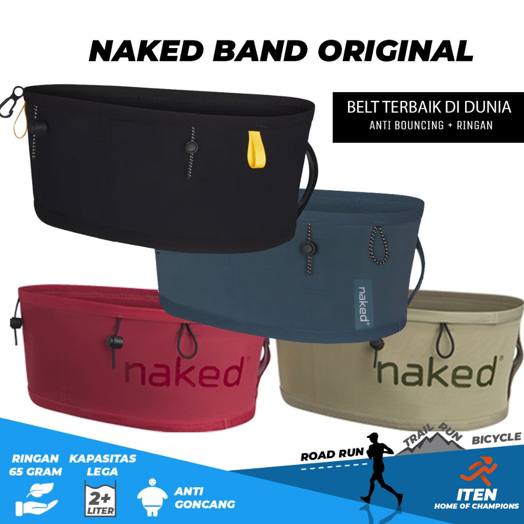 Naked running belt original tas pinggang lari elastis dan nyaman