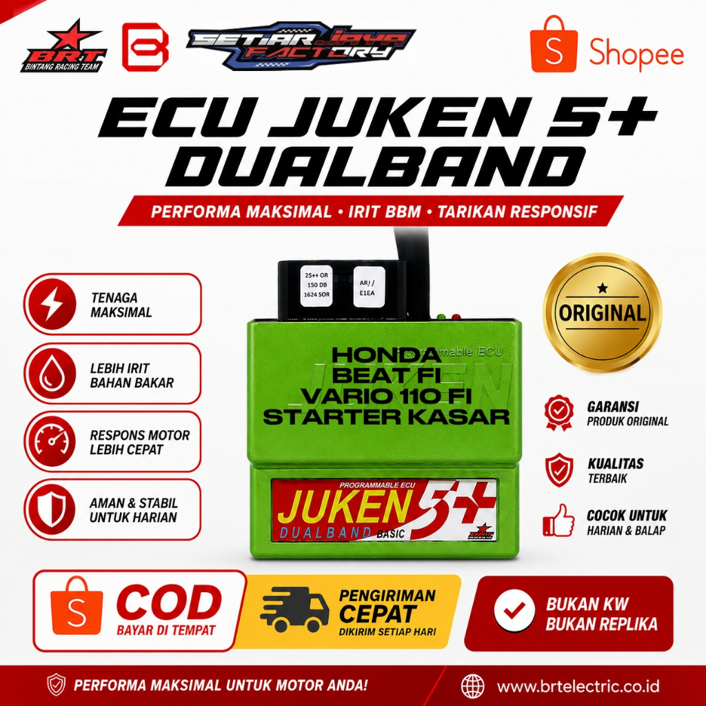 ECU BRT JUKEN 5 PLUS PLUS BEAT FI - VARIO 110 STARTER KASAR KODE ECU K25 DUALBAND ORIGINAL BRT