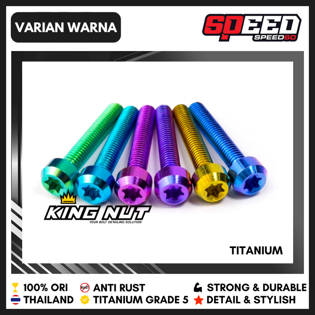 Titanium Probolt Baut M 3 x 10 Drat 3 x 10 Grade 5 King Nut Thailand