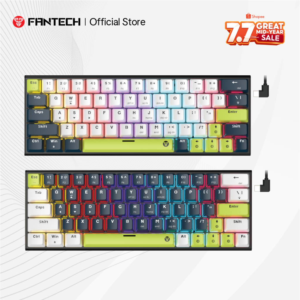 Fantech ATOM MORI SERIES Keyboard Mechanical Gaming ATOM63 Layout 60% Hotswappable 3 Pin RGB Type C