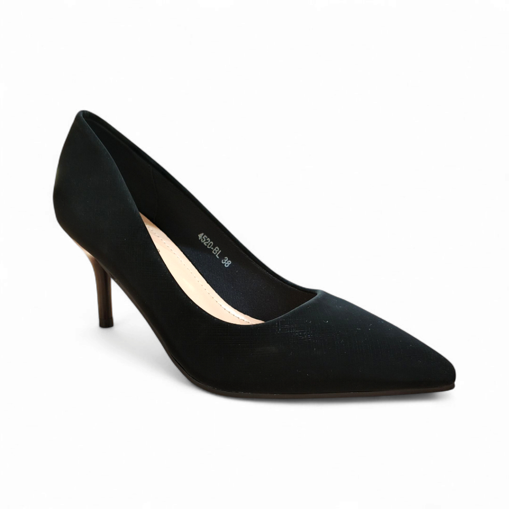 Laviola 4520 - pantofel wanita dengan tinggi hak 7 cm - Hitam