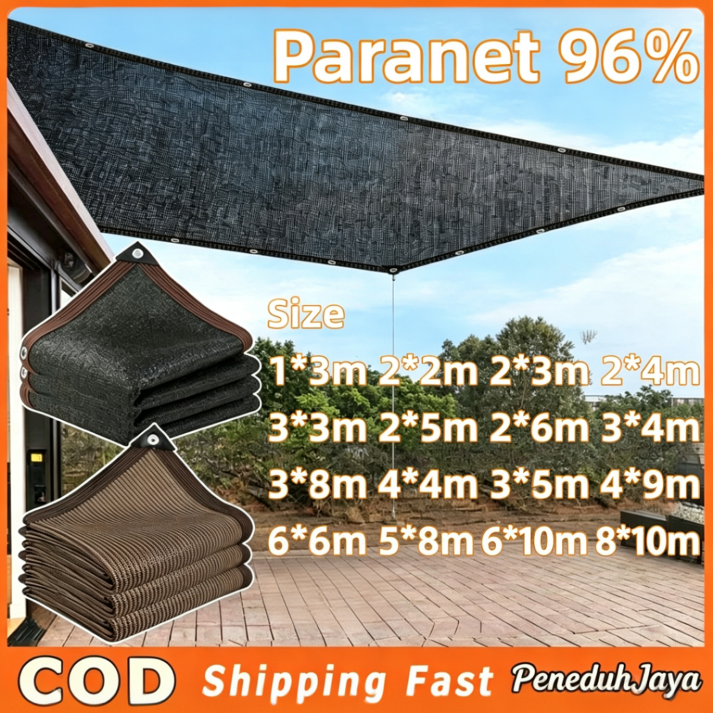 PeneduhJaya-Paranet 96% Anti UV Jaring Anti Panas Nylon Enkripsi 8 Pin Tebal Lebar 2 sampai 6 Meter 