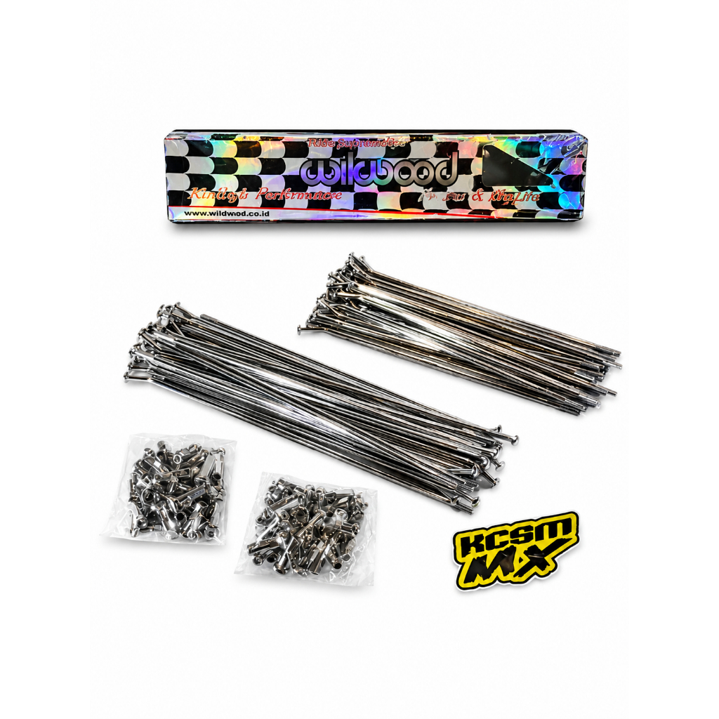 Ruji Jari-Jari Wilwood KLX 150 Set 21/18 36H Chrome 206 235 240mm Spoke Full Set Lengkap