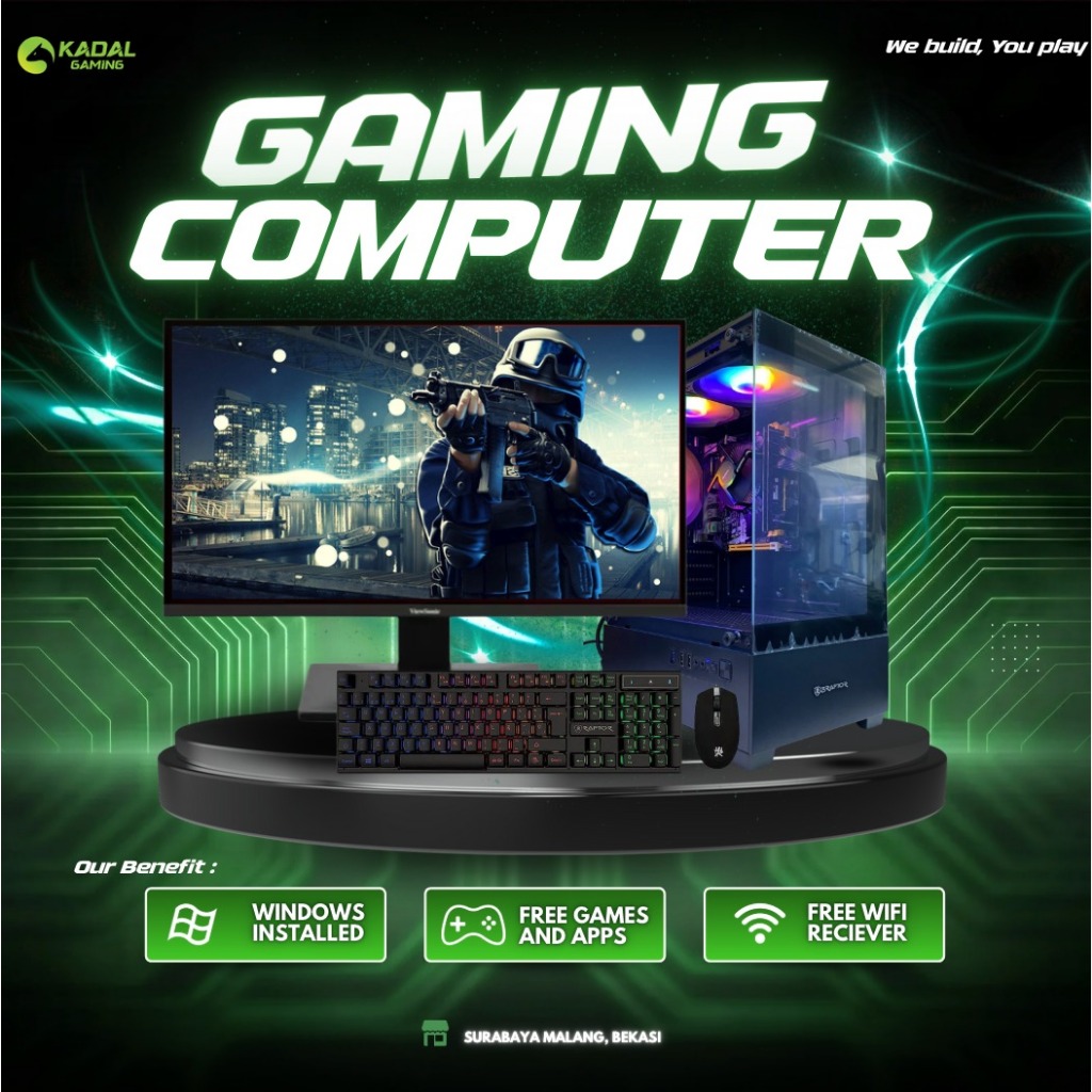 PC PROMO 2JTANN GAMING POINT BLANK MURAH INTEL CORE I5 RAM 8GB SSD 128GB CASING GAMING AQUARIUM MINI