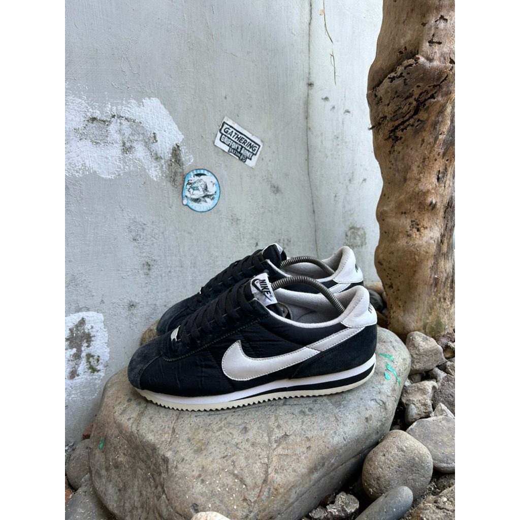 Nike Cortez Black White Nylon Suede