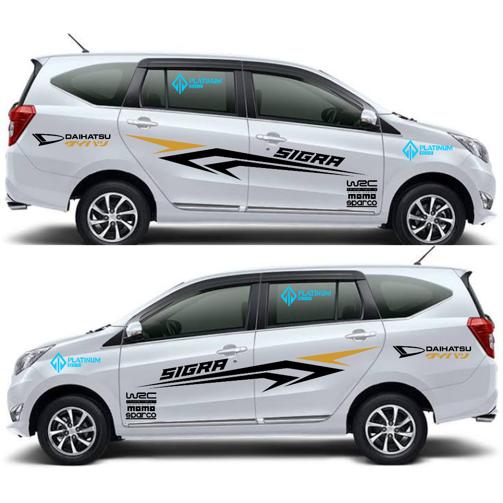 Stiker Mobil Sigra Cutting Stiker Mobil Daihatsu Sigra Striping Body Mobil Sigra Aksesoris Mobil Sig