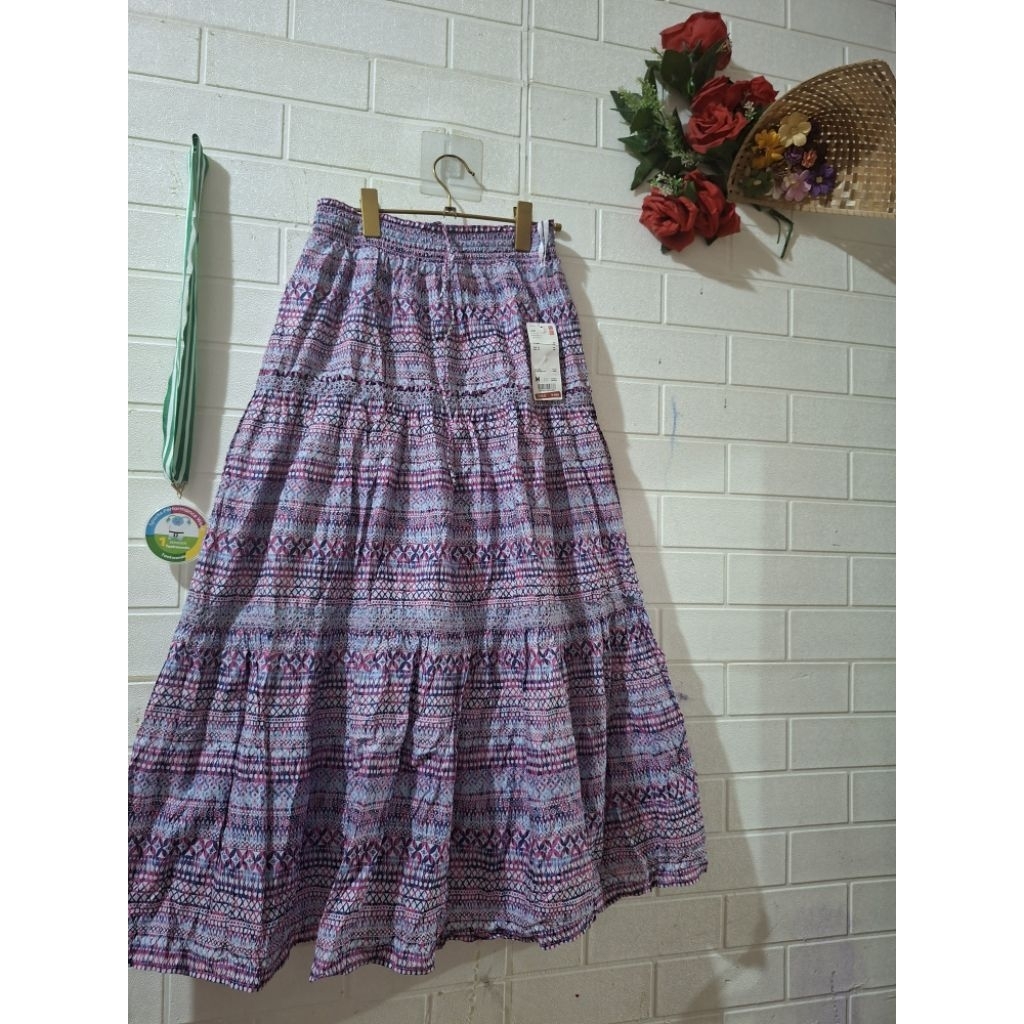 Rok uniqlo umpak motif New Tag size M