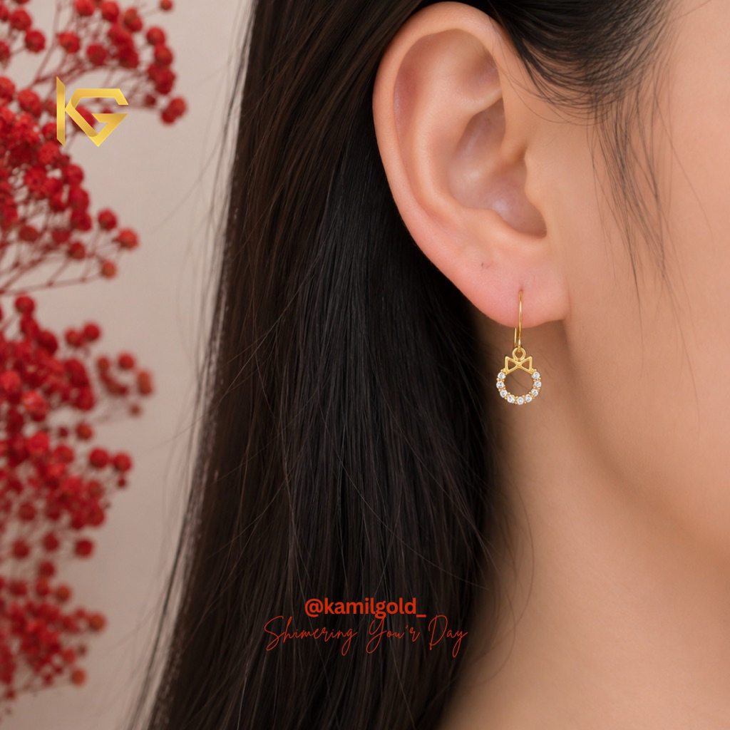 Anting Emas Asli anak / Remaja / Dewasa Kadar 300/6k - Model Desi