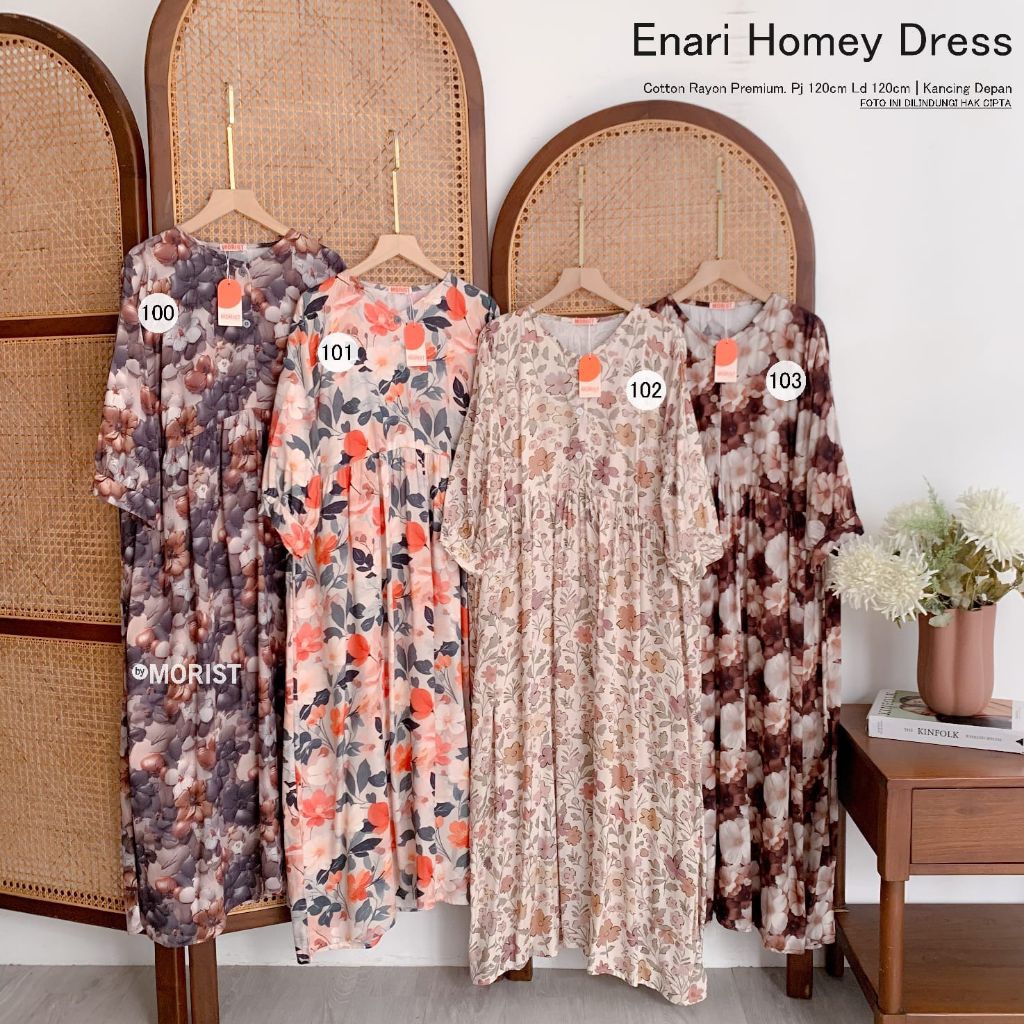 Enari HomeyDress Daster Pendek Premium Cotton Rayon Original Morist Berlabel