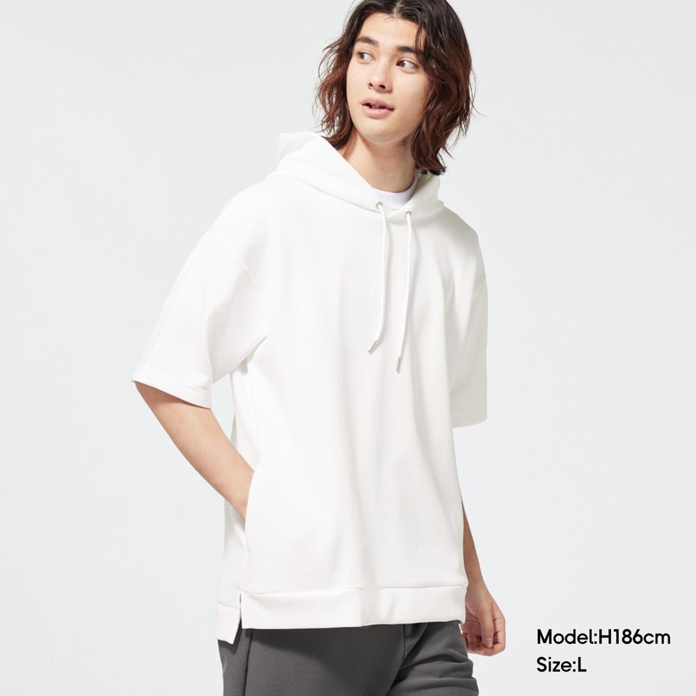 uniqlo gu hoodie half sleeve scuba