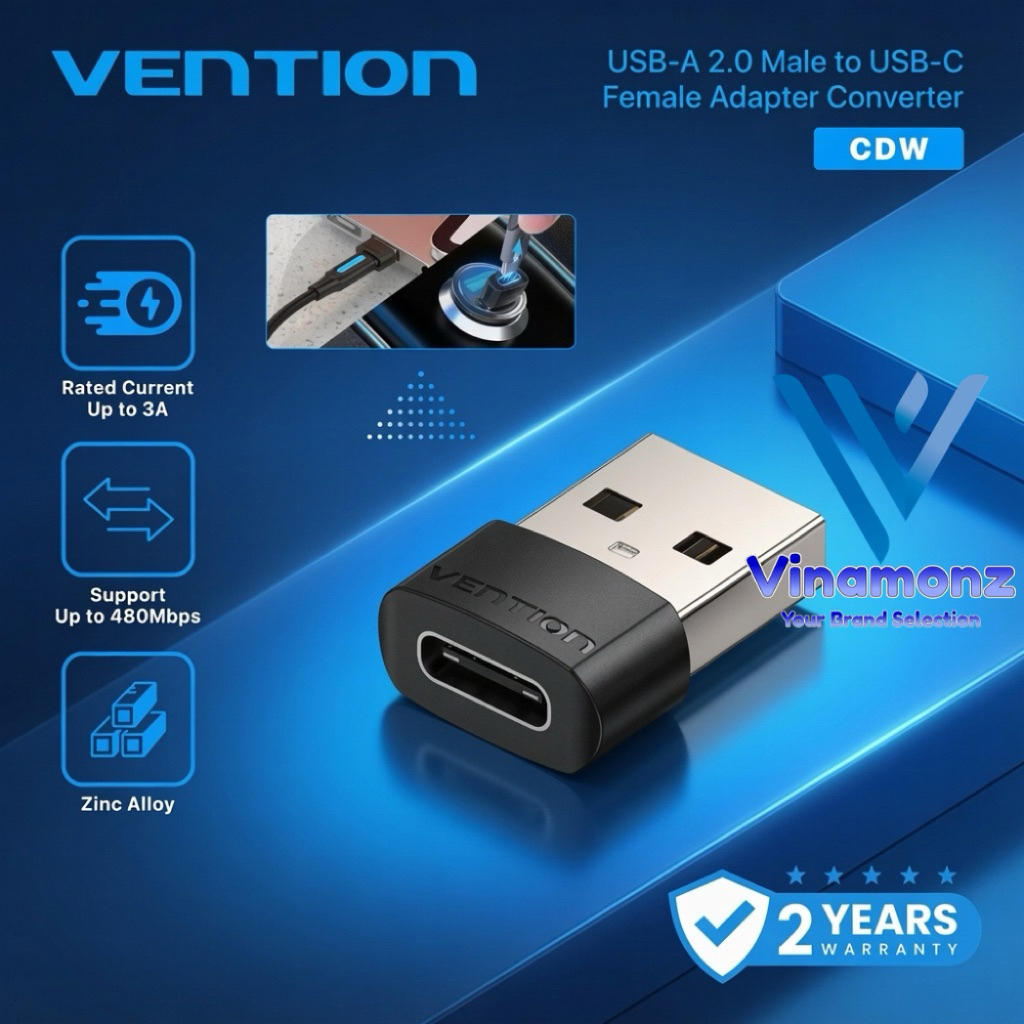 CDW VENTION Usb A Male to Usb C Female Adapter Converter
