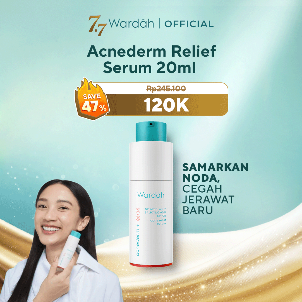 WARDAH Acne Serum Acnederm Relief Serum 20ml - Melawan Jerawat, Cocok untuk Kulit Berjerawat, Komedo