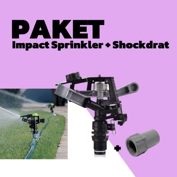 Sprinkler Impact 3/4 Inci + Sockdrat Sprinkler Air Model Tembak Sprinkler Penyiram Tanaman Otomatis 