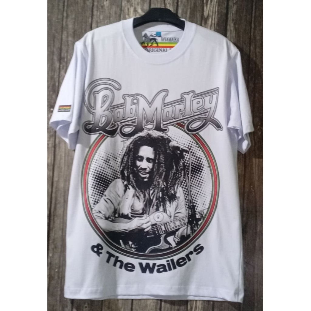 Kaos Bob Marley & The Wailers Putih Roots Rebel Store