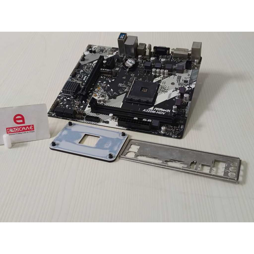 Mobo AMD A320 AM4 ASRock A320M HDV R4.0 support Ryzen 5000 --Terima Tukar Tambah (Upgrade/Downgrade)