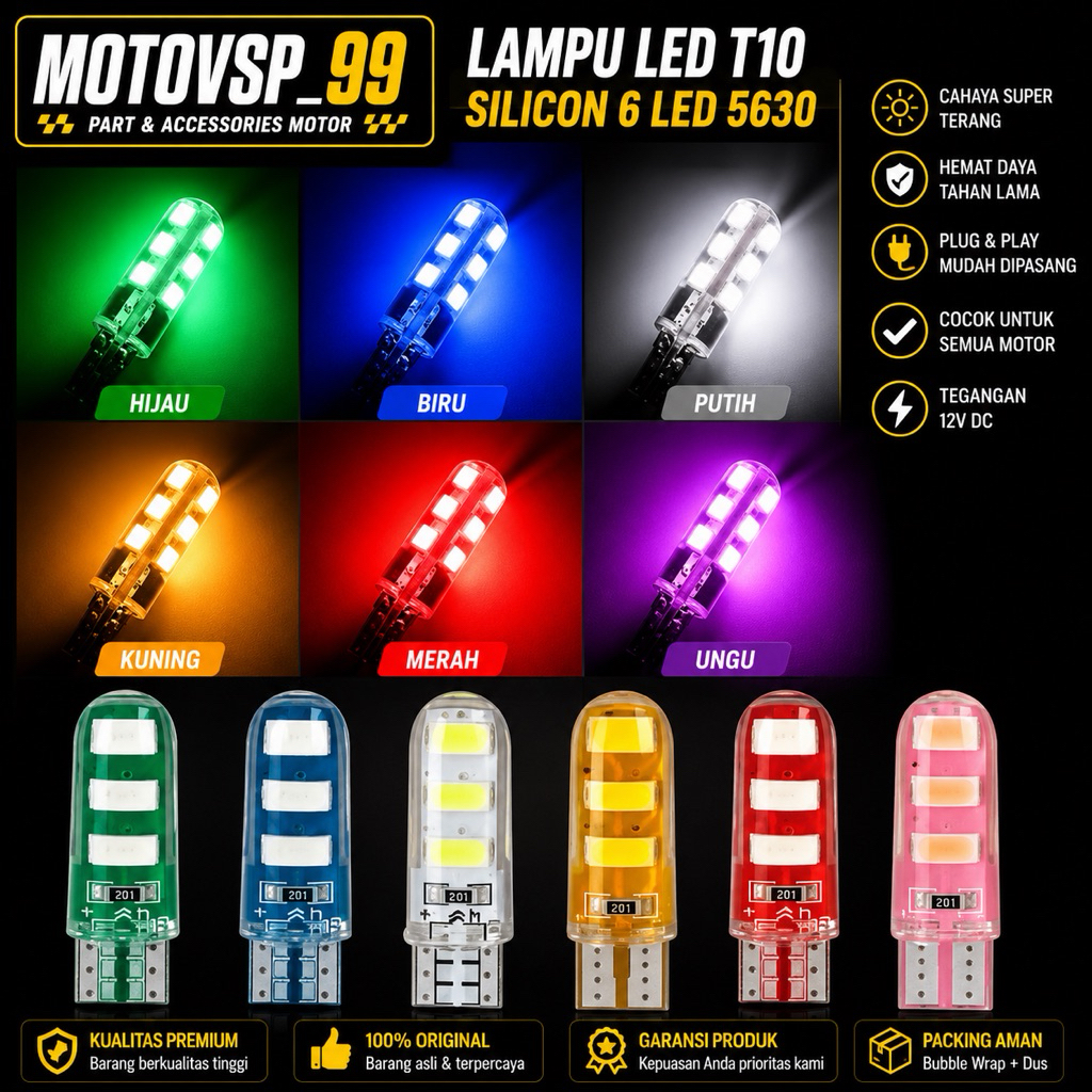 COD Lampu Senja Jelly T10 3 LED Kedip Flash Universal Motor Mobil