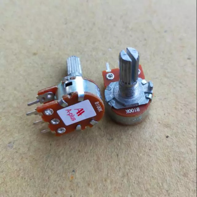 LINEAR Potensiometer Stereo 6 Pin B10K B20K B50K B100K B500K B1M Potensio Double A-Plus Rotary