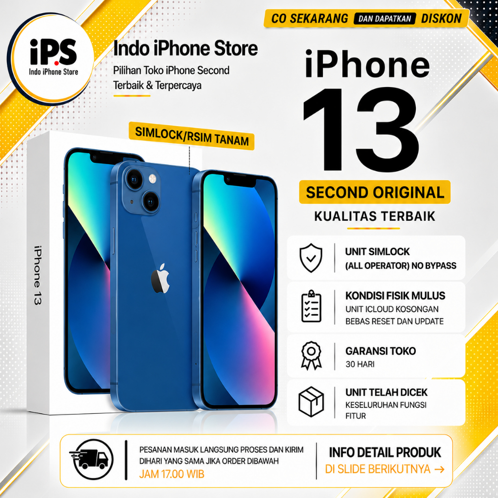 IPHONE 13 128GB 256GB Second Inter Fullset LCD ORI Good Condition No Minus No Refurbis No Rekondisi 