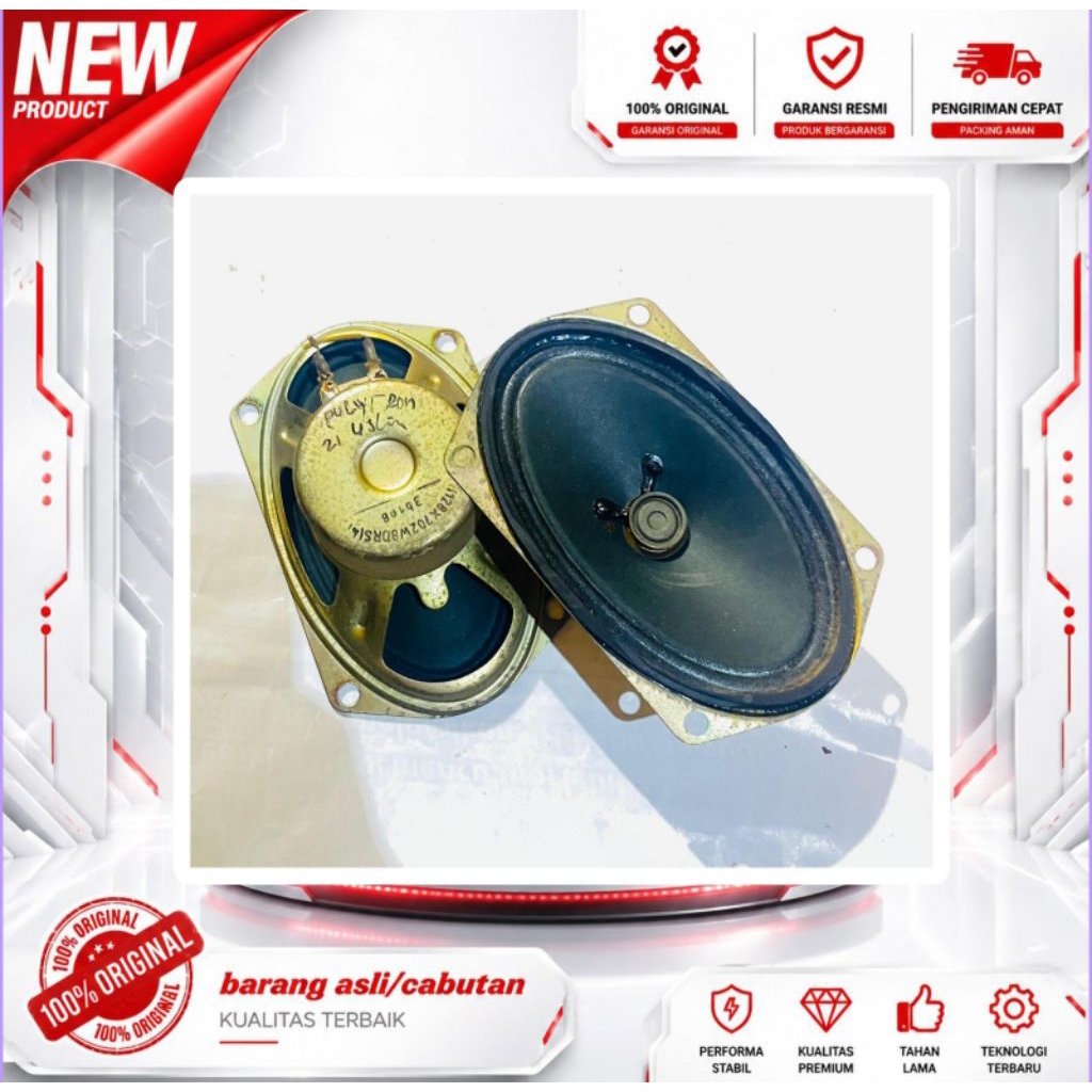 SATU SET SPIKEER SPEAKER TV TABUNG POLYTRON 21INCH U SLIM  NORMAL ASLI CABUTAN