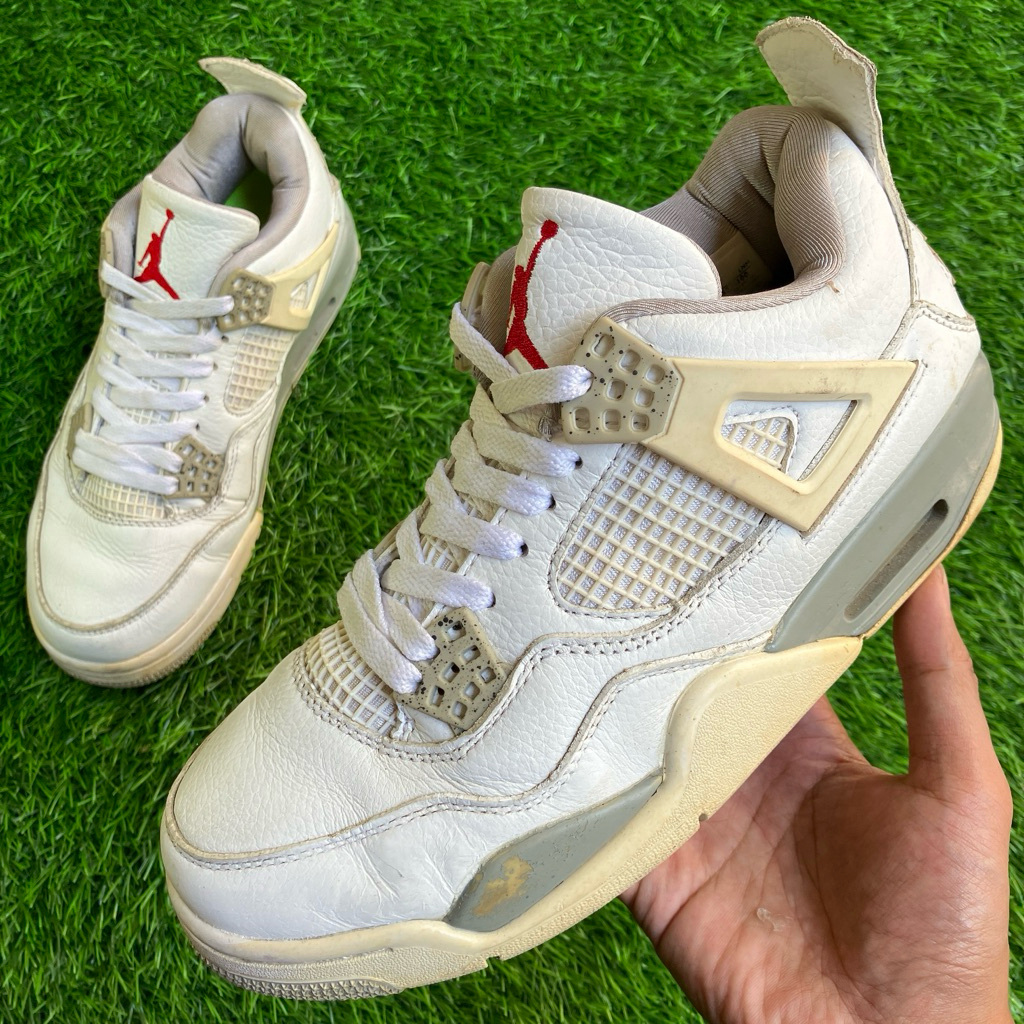 NIKE Air Jordan 4 Retro White Oreo Leather sneakers size 40