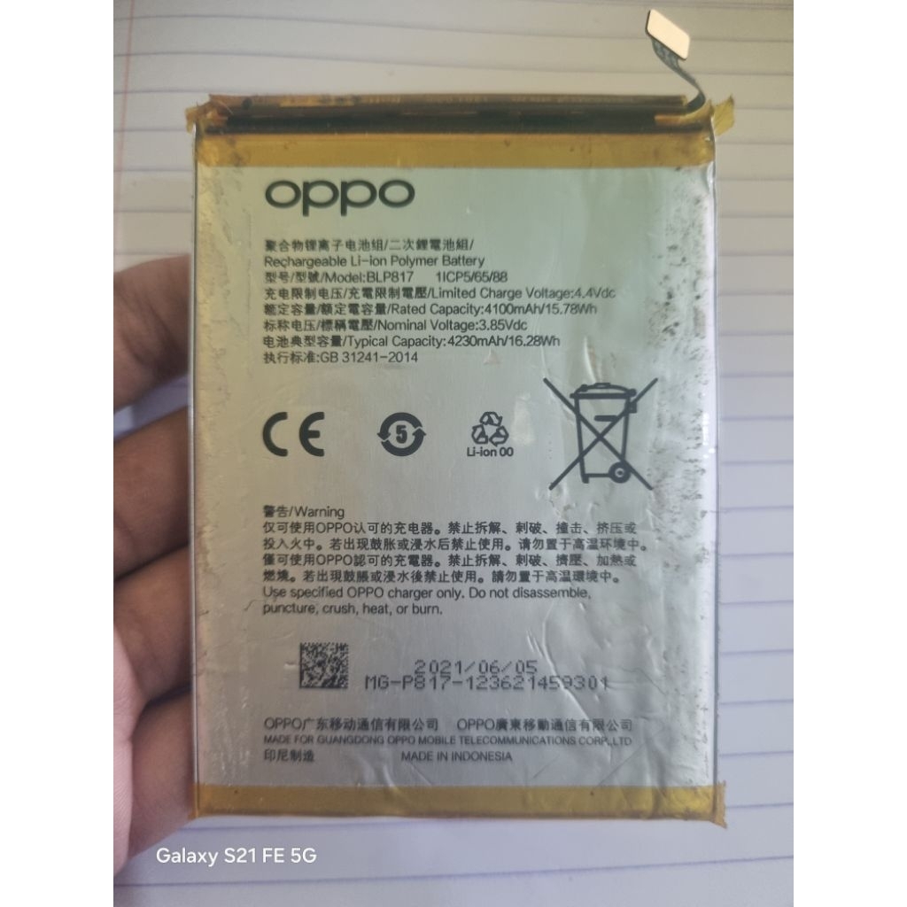 Baterai Oppo A15