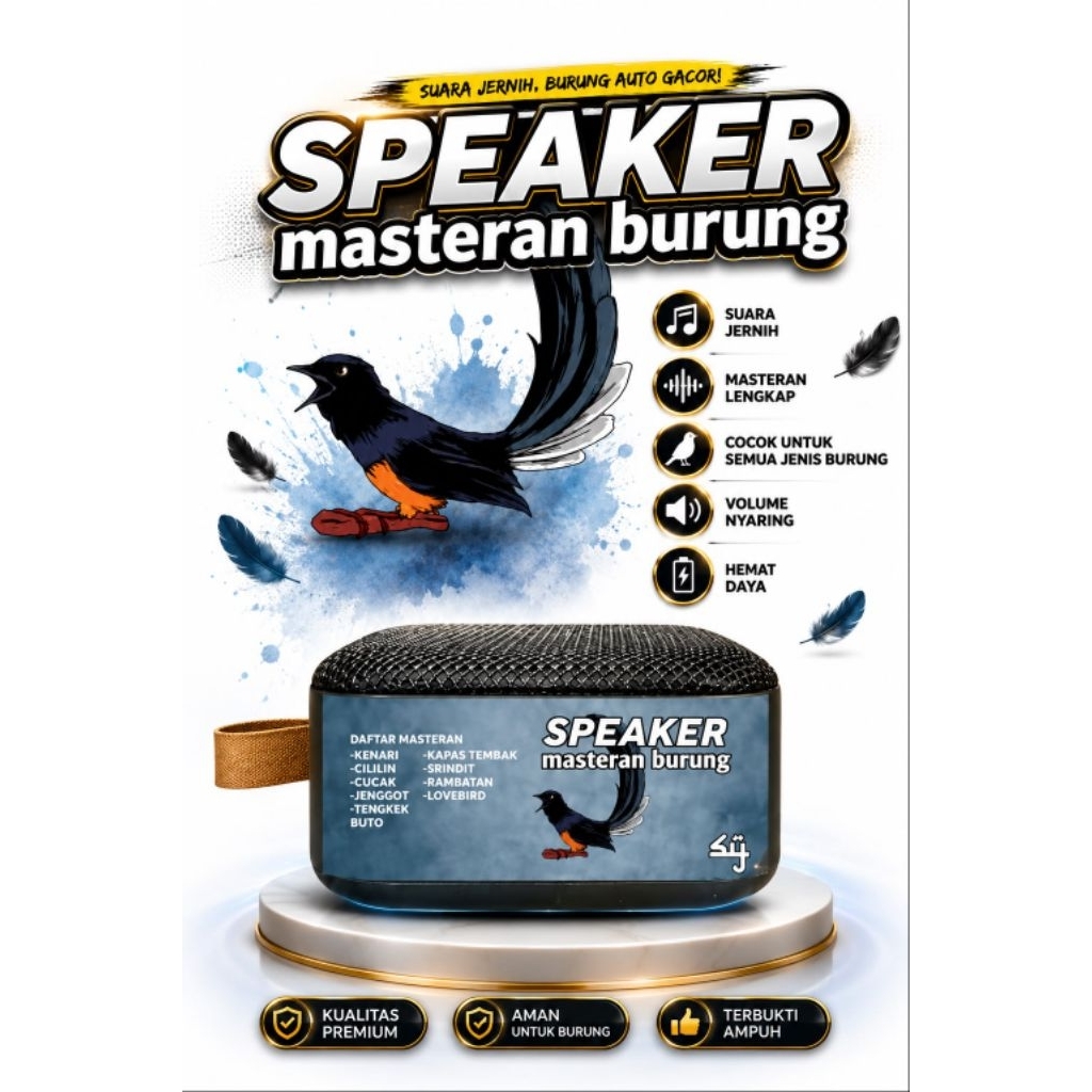 Speaker MP3 Masteran Burung khusus murai Suara Jernih