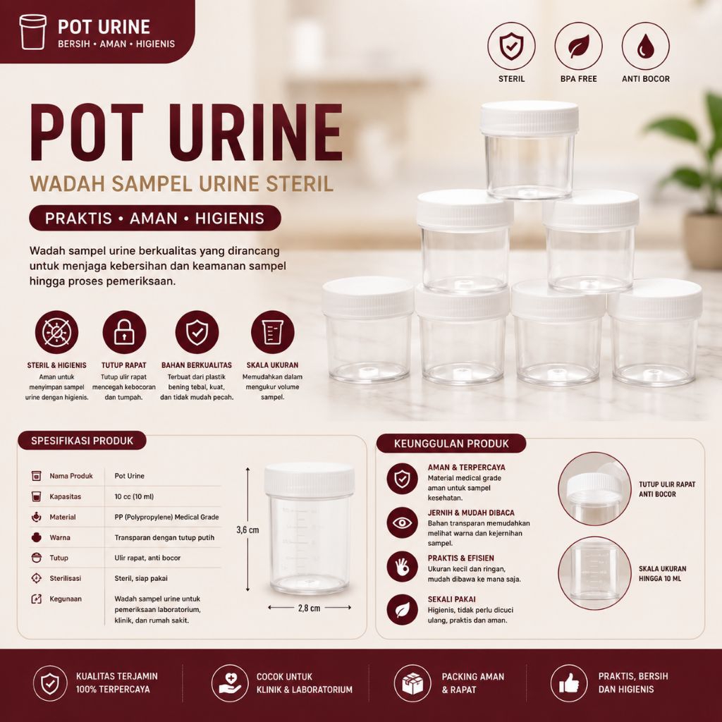 pot urine 10cc/salep/pot obat (1 pcs)