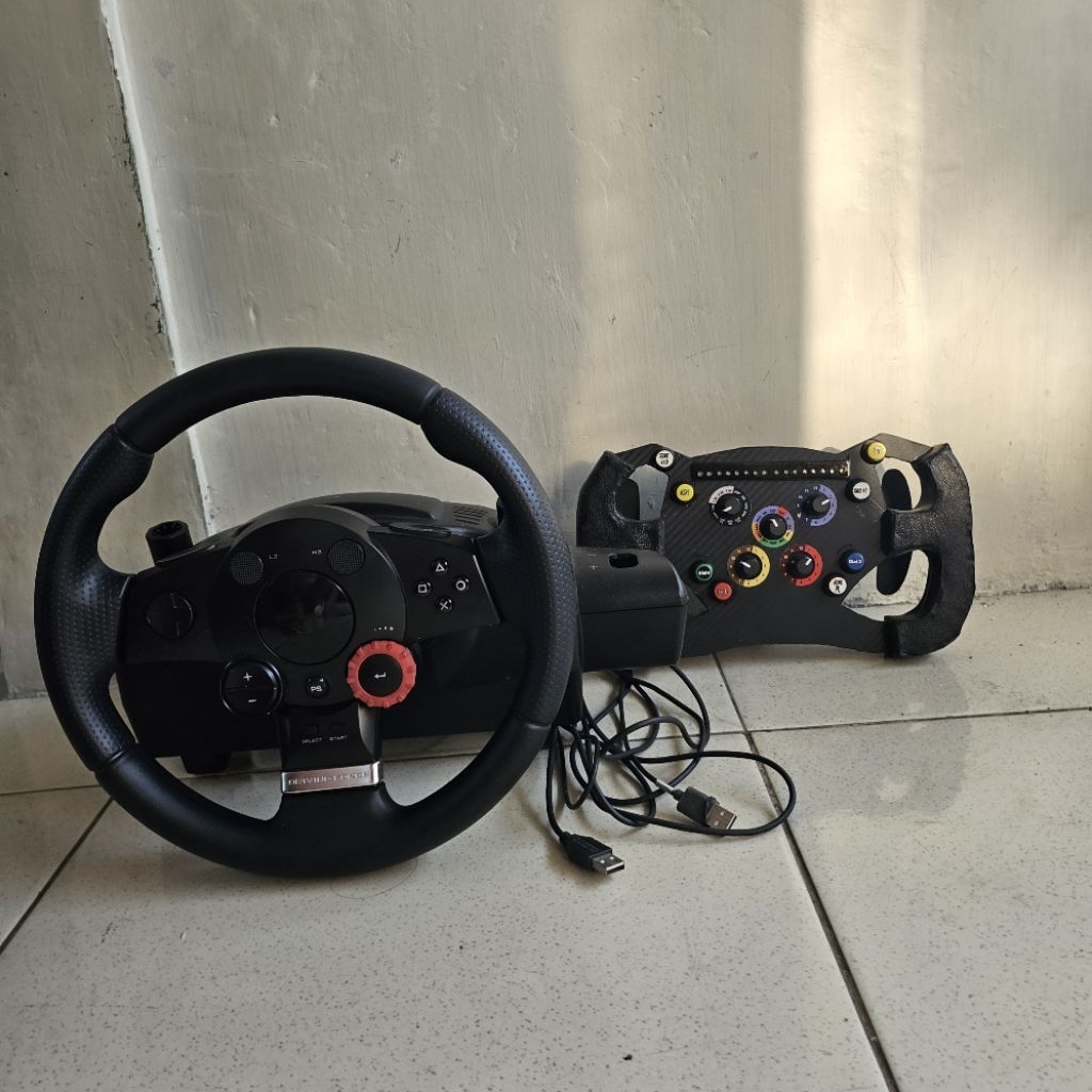 STEERING WHEEL LOGITECH FORCE GT (FFB SETARA LOGITECH G29) + BONUS WHEEL ADD ON F1 STYLE DIY