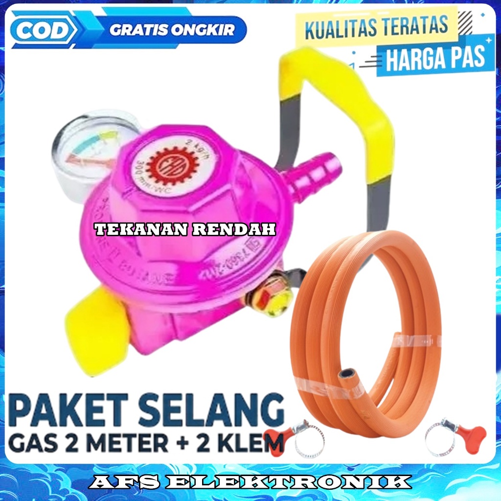 (PROMO TERBATAS) REGULATOR SUPER SAFE SS88P / REGULATOR TEKANAN RENDAH + PAKET SELANG GAS