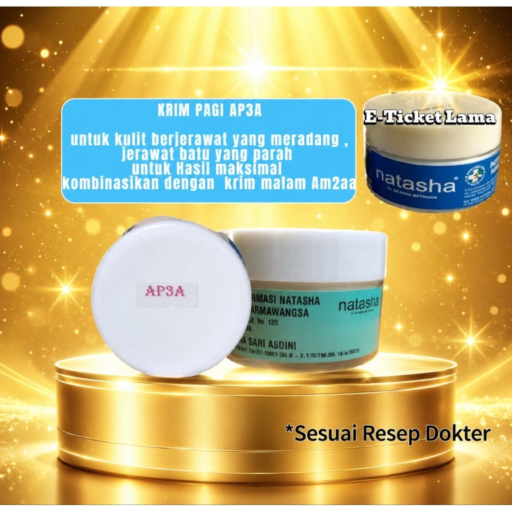 NATASHA KRIM PAGI AP3A  UNTUK KULIT BERJERAWAT, JERAWAT BESAR DAN MERADANG