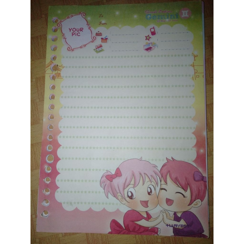 Kertas Binder A5 Harvest - Sweet Zodiac Gemini Langka