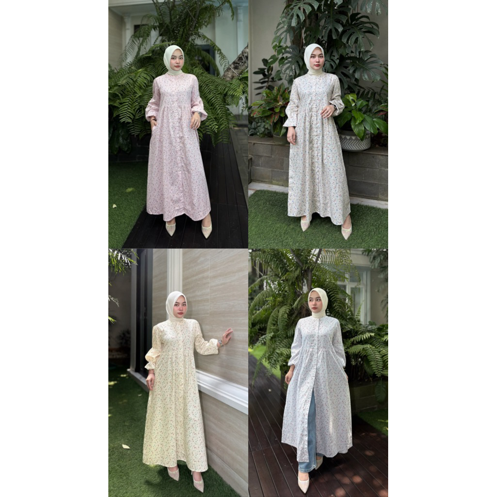 Midi dress bahan katun Jepang  ori By Edness Kayla