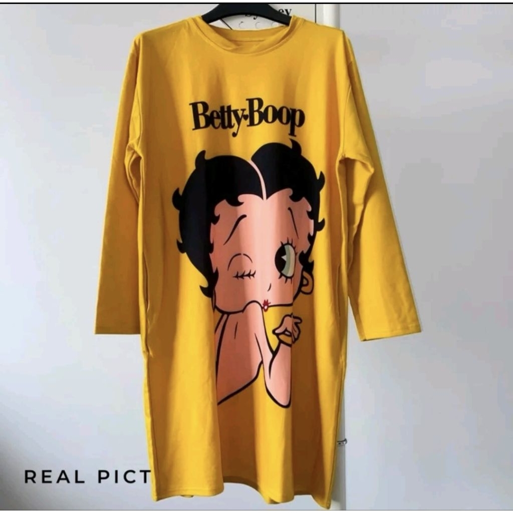 Tunik Betty Boop khusus kuning mustard