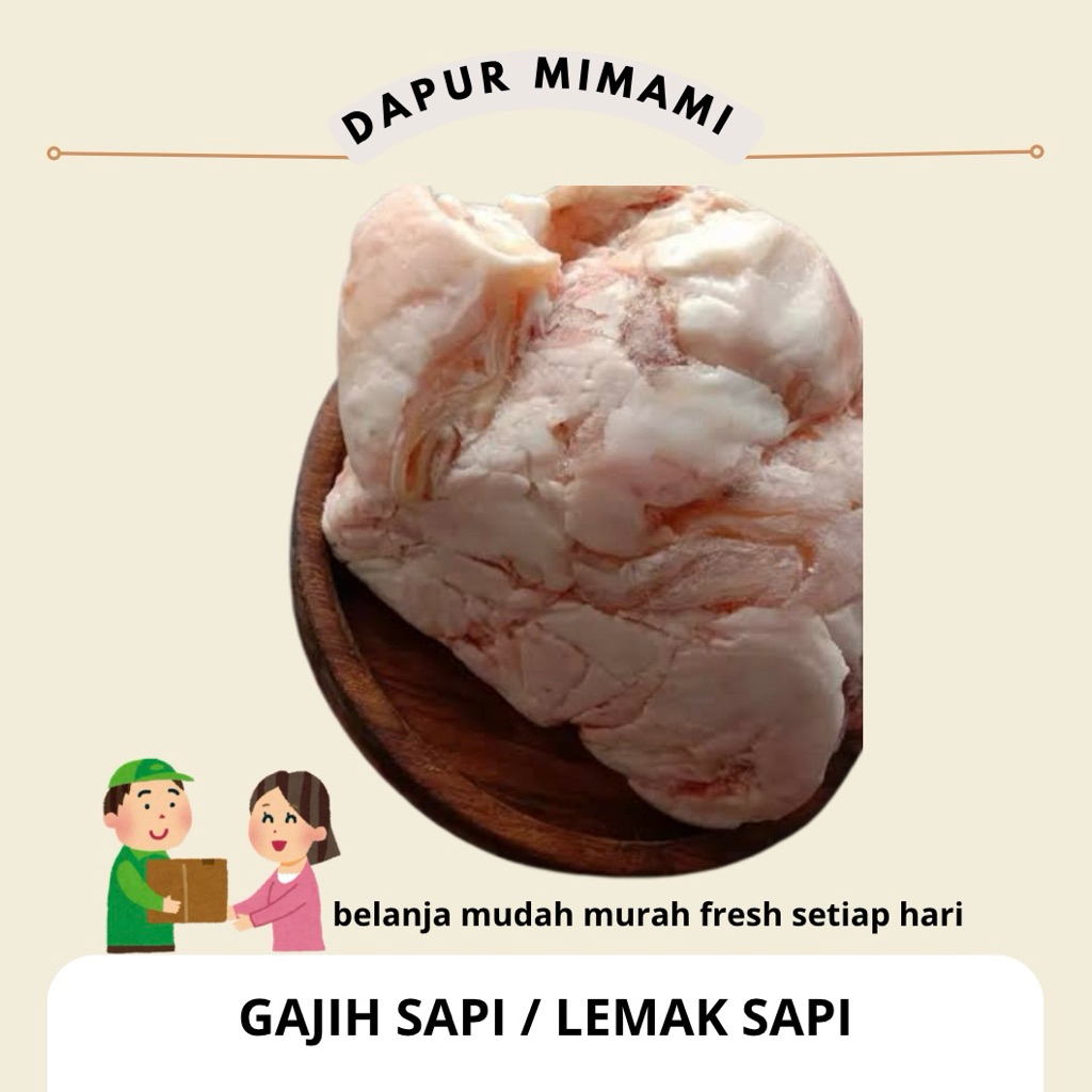 Lemak Sapi Segar / Gajih Sapi Fresh Mentah Asli / Tetelan Lemak Sapi Murni Bahan Bakso Sate Soto Kua