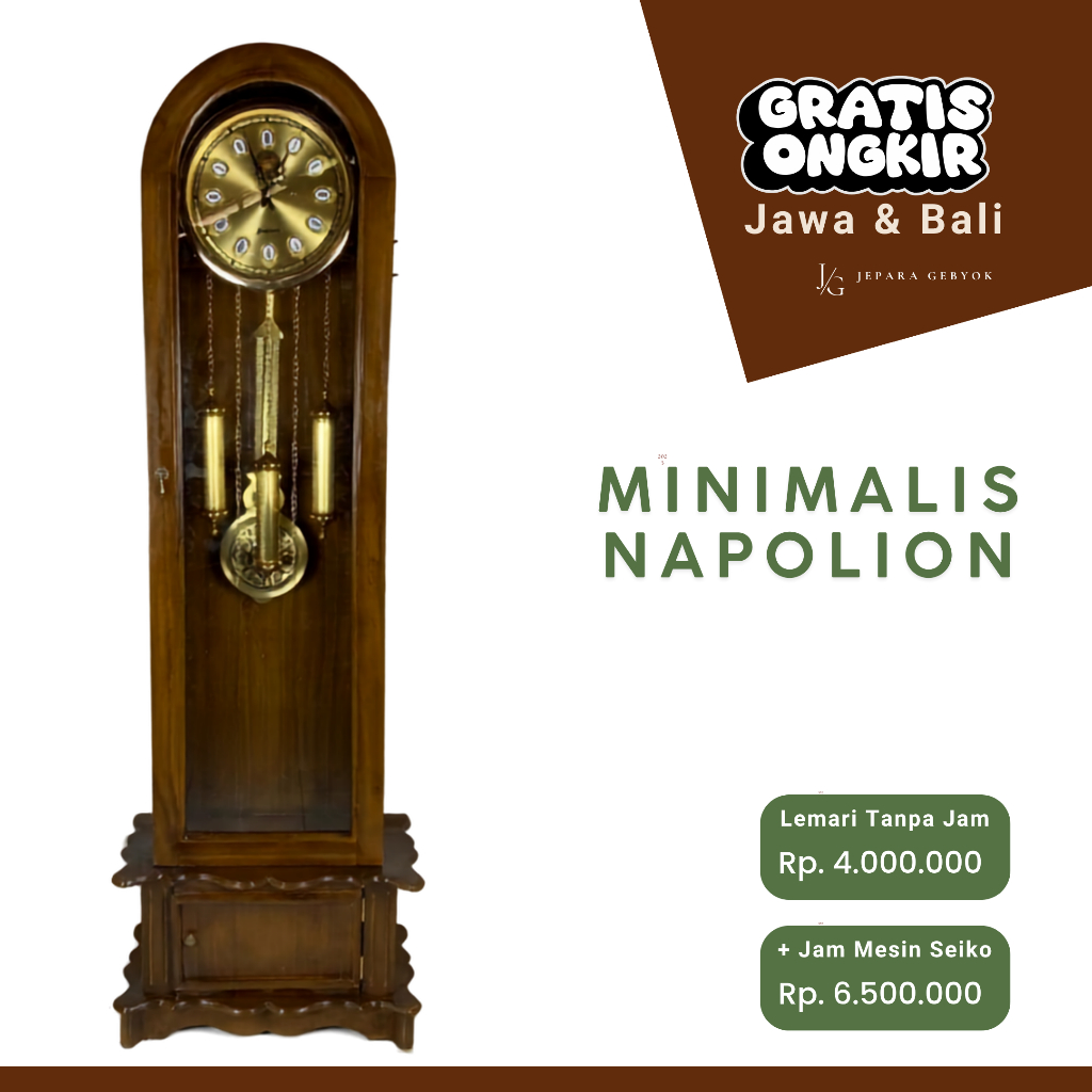 Lemari Jam Minimalis Napolion Junghans Mesin Seiko ORI Musik Berkualitas (Almari)