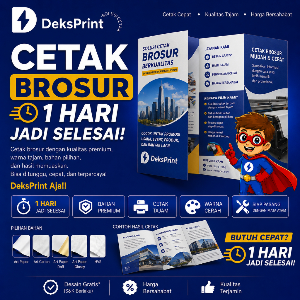 CETAK BROSUR A3 TERMURAH [ 1 SISI / 2 SISI ] || CETAK FLYER A3 || BROSUR A3