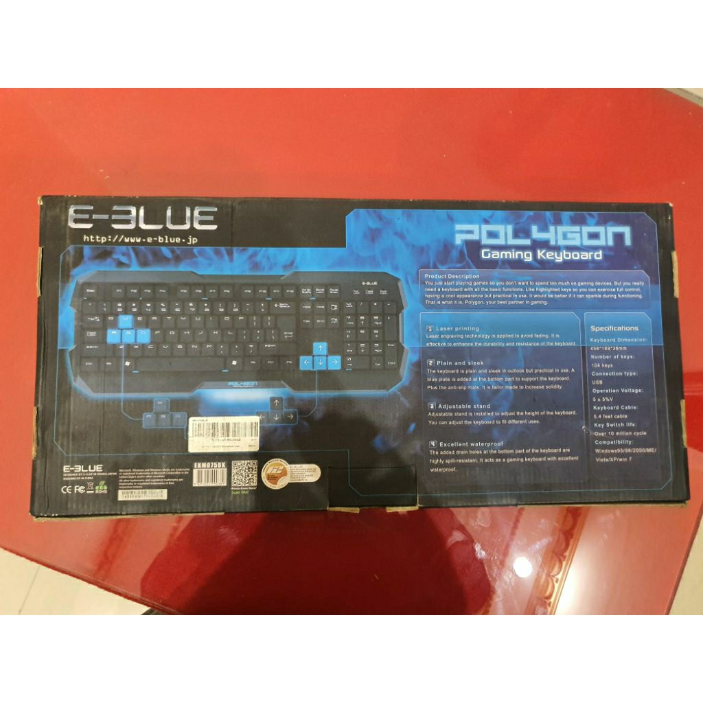 E-Blue Polygon Gaming Keyboard (Model: EKM075BK)