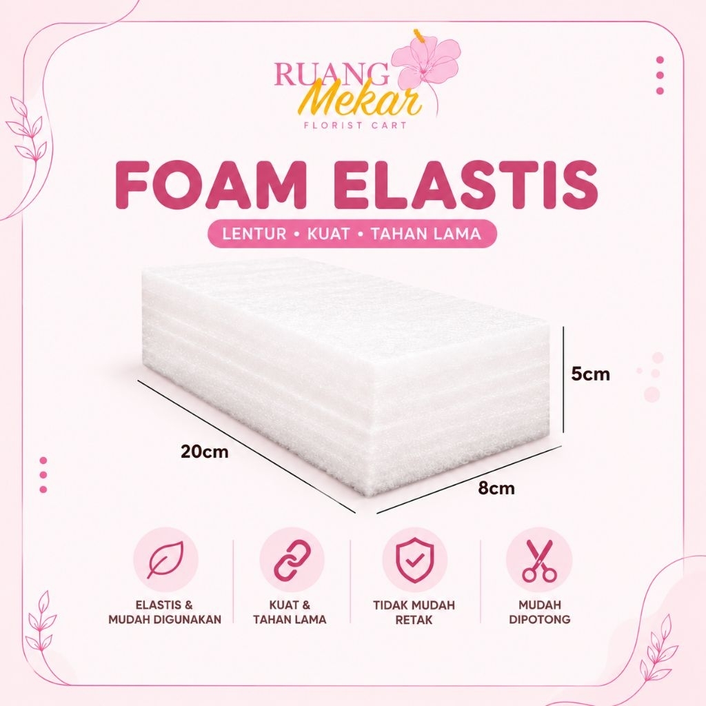 RFC | Busa Bunga Elastis PE Foam Putih / Busa Buket - Busa Bunga Dekorasi