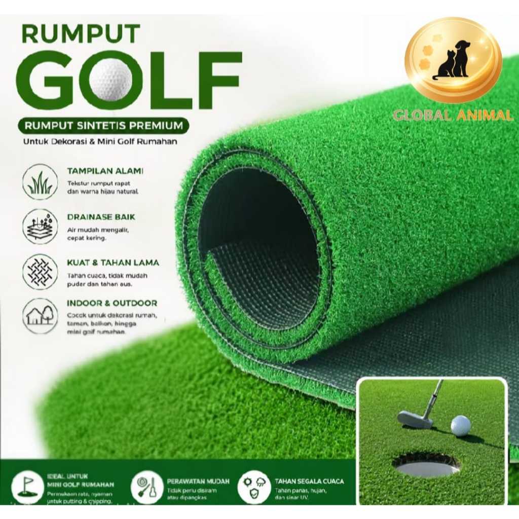 RUMPUT GOLF SINTETIS 200 X 100CM TEBAL 1CM karpet rumput swiss rumput jepang rumput palsu dekorasi t