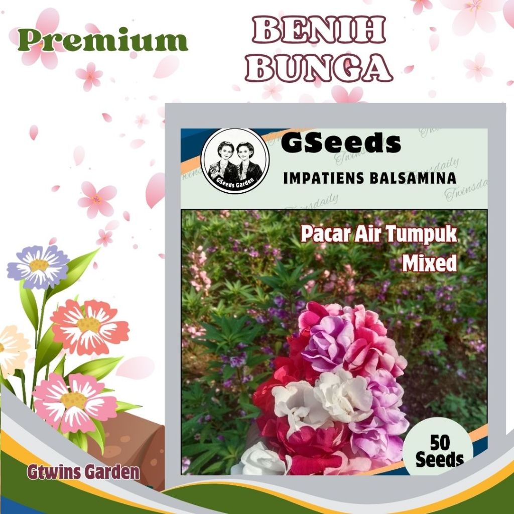 Bunga Pacar Air Tumpuk Impatiens Balsamina Mix