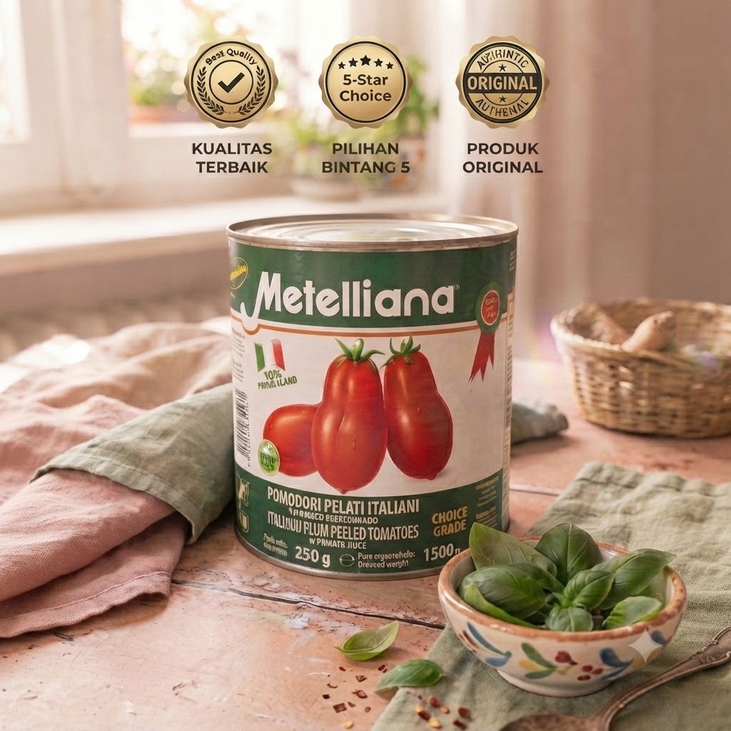 Buah tomat - Tomato peeled | METELLIANA import 400gr & 2500 gr