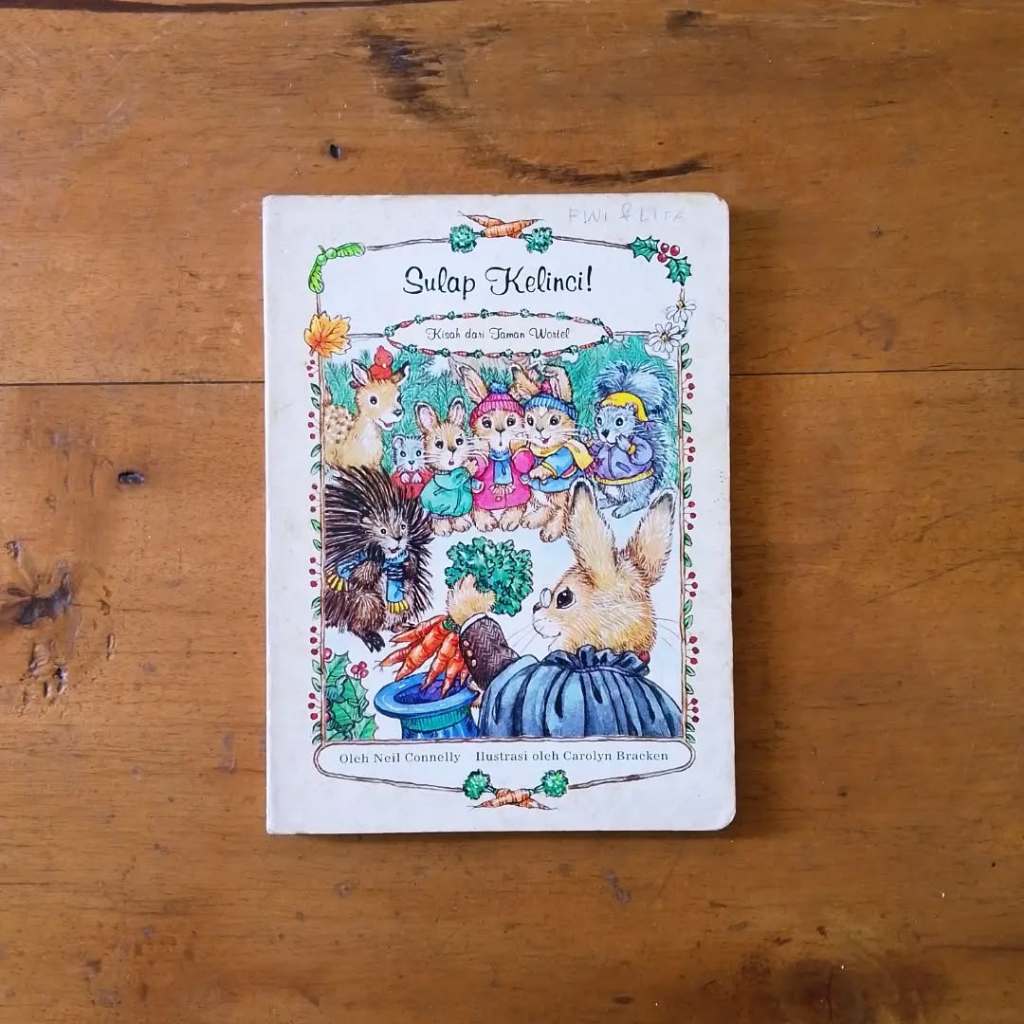 Buku Cerita Anak Vintage Board Book Seri Kisah dari Taman Wortel Sulap Kelinci Kondisi Bekas Perpust
