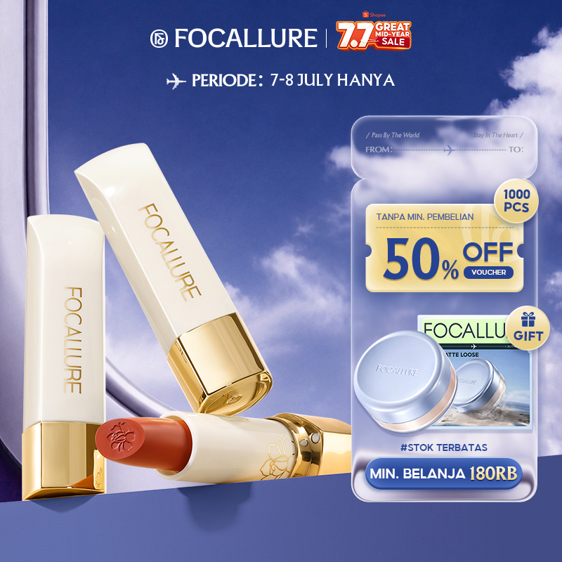 FOCALLURE Matte Lipstick-Tahan air kosmetik bibir lipstik #JasmineMeetsRose