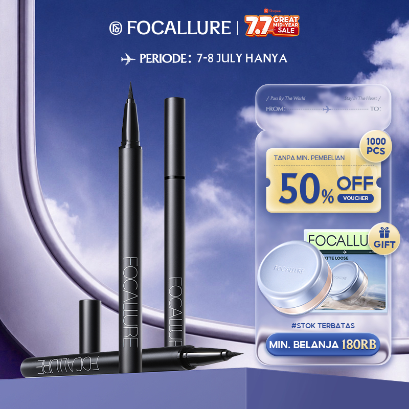 FOCALLURE Tahan air Black Liquid Eyeliner Pensil - Makeup